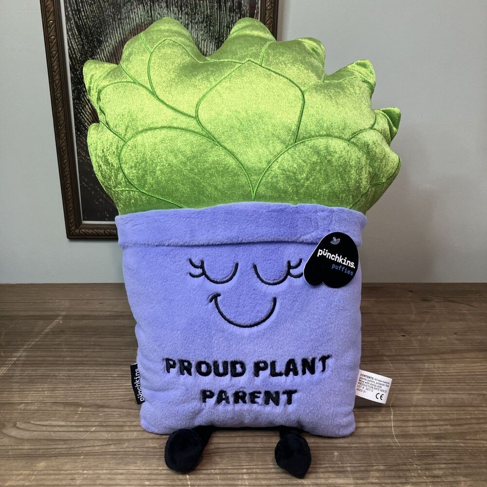 Punchkins Proud Plant Parent Succulent Plushie Pillow NWT Plant Gift Decor New